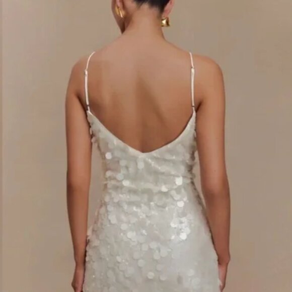 Meshki Romilly White Sequin Mini Dress - Picture 2 of 3